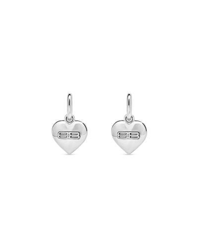 Balenciaga Bb Icon Heart Earrings - Metallic
