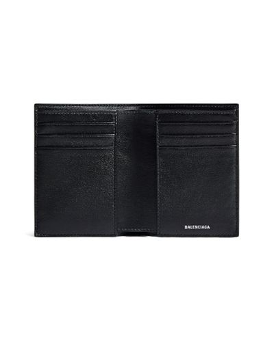 Balenciaga Signature Vertical Bifold Wallet Bb Monogram Coated Canvas - Black