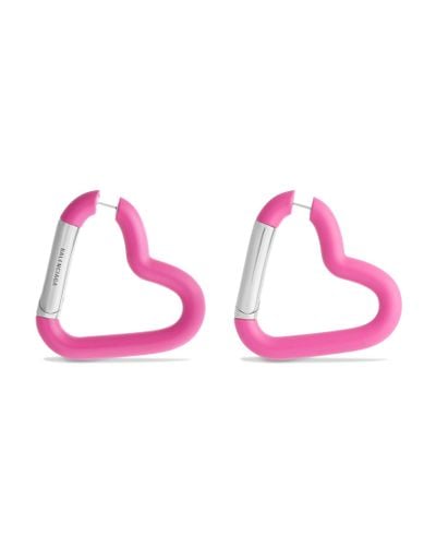 Balenciaga Love Clip Earrings - Pink