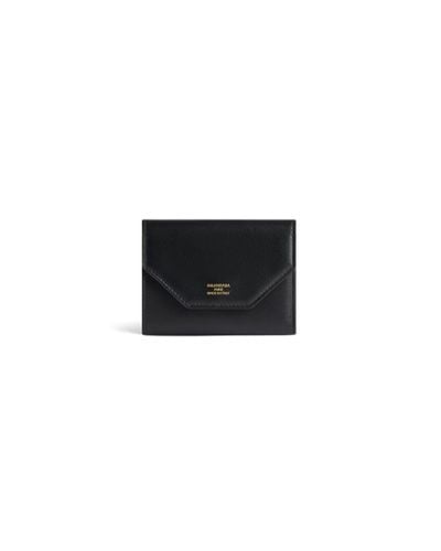 Balenciaga Envelope Compact Wallet With Card Holder - Black