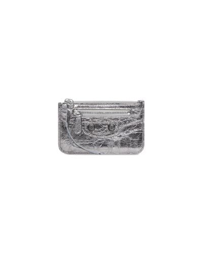 Balenciaga Le Cagole Long Coin And Card Holder Metallized - Grey