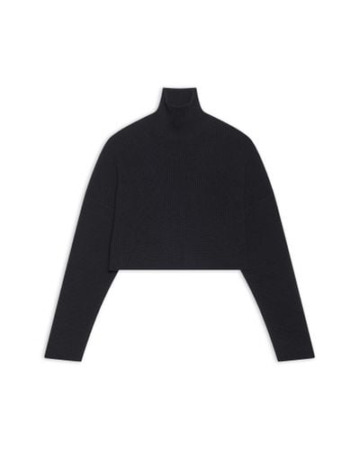 Balenciaga Cropped Sweater - Black