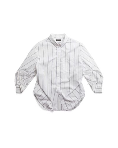 Balenciaga Camisa swing twisted bb corp large fit - Blanco