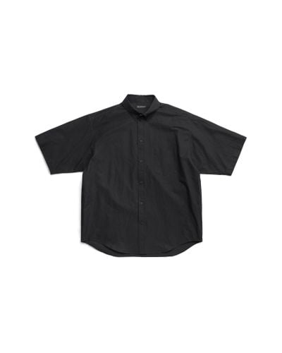 Balenciaga Tape Type Short Sleeve Shirt Large Fit - Black
