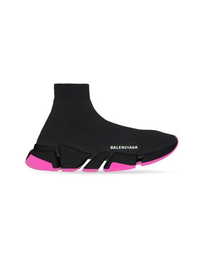 Balenciaga Speed 2.0 clear sole sneaker aus recyceltem strick - Schwarz