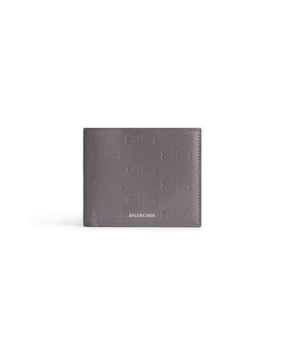 Balenciaga Embossed Monogram Square Folded Wallet Box - Purple