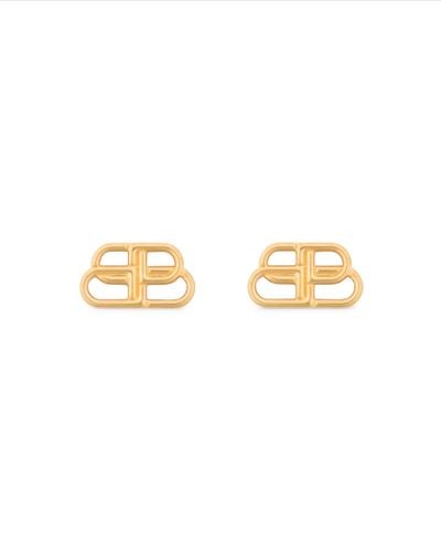 Balenciaga Bb S Stud Earrings - Metallic