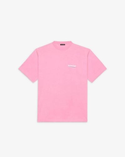 Balenciaga Political Campaign Large Fit T-Shirt - Pink