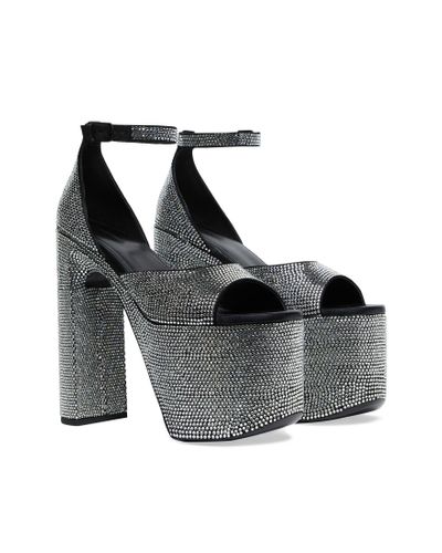 Balenciaga Camden 160mm Sandal With Rhinestones Black - Grey