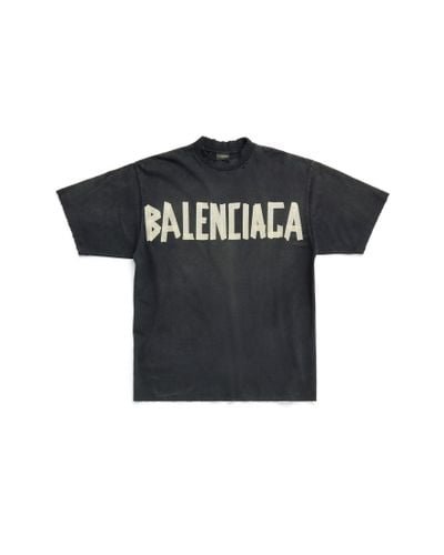 Balenciaga Camiseta Tape Type Medium Fit Negro