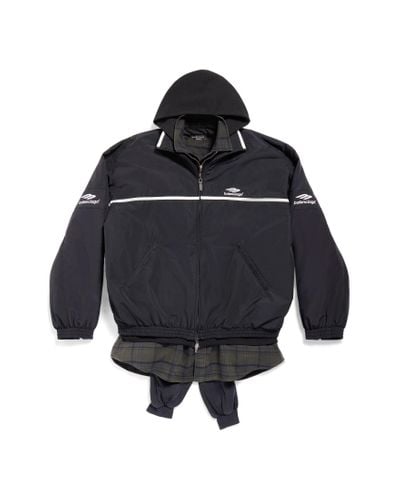 Balenciaga 3b Sports Icon Layered Tracksuit Jacket - Black