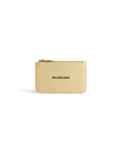Balenciaga Logo-print Leather Wallet - Natural