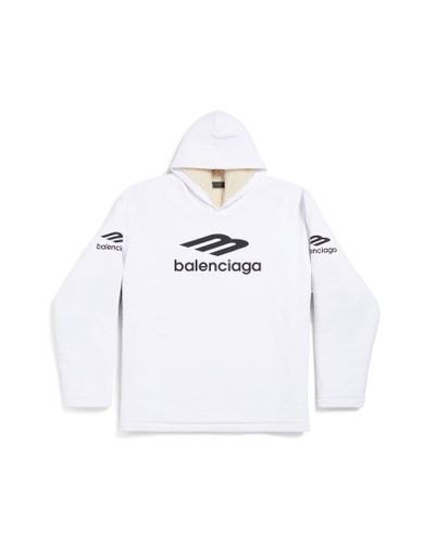 Balenciaga 3b sports icon wasserabweisender hoodie oversized - Weiß