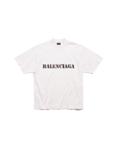 Balenciaga Camiseta stencil type medium fit - Blanco