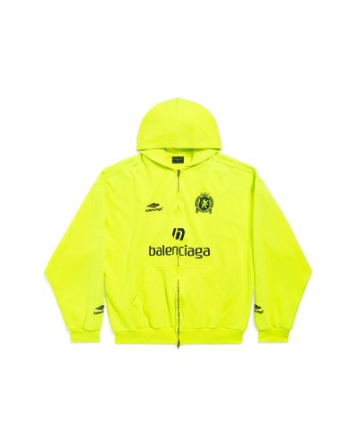 Balenciaga Paris soccer hoodie medium fit mit reißverschluss - Gelb