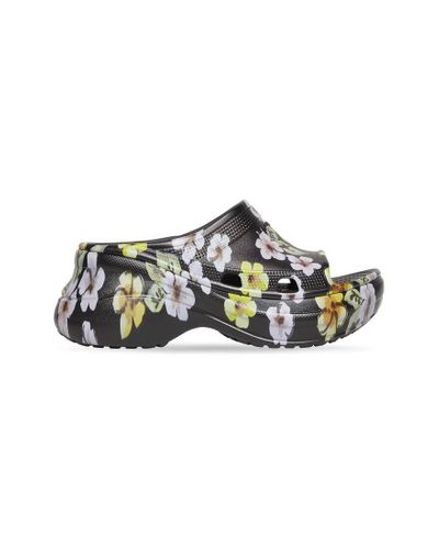 Balenciaga Pool Crocstm Slide Sandal Flower - Multicolor