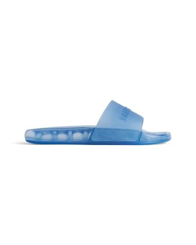 Balenciaga Pool Transparent Slide Sandal - Blue