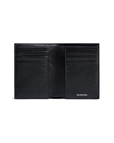 Balenciaga Signature Vertical Bifold Wallet Bb Monogram Coated Canvas - Black