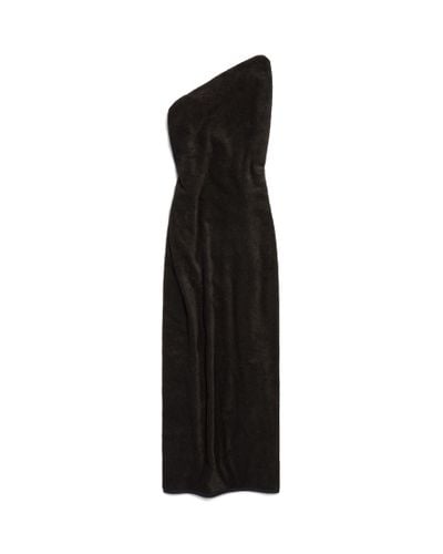 Balenciaga Draped Maxi Dress - Black