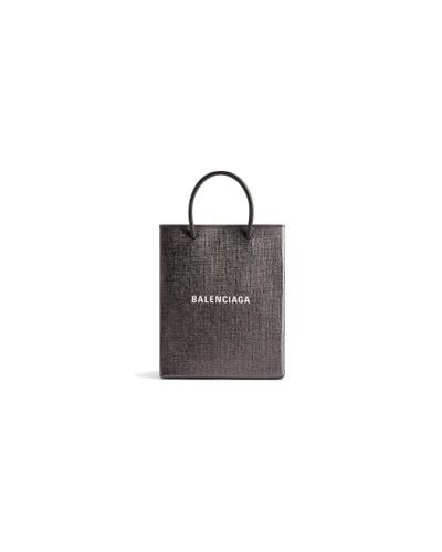 Balenciaga Borsa shopping grande metallizzata - Nero