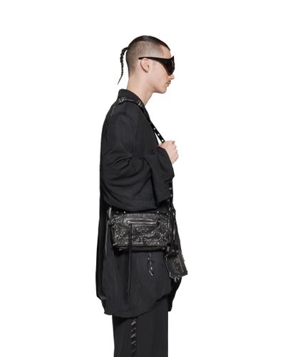 Balenciaga Le Cagole Xs Flap Bag With Piercings - Black