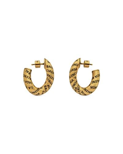 Balenciaga Logo Earrings - Metallic