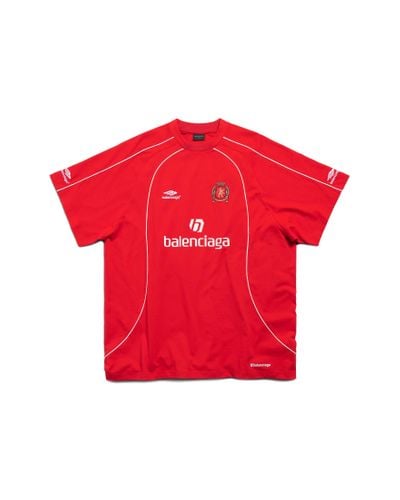 Balenciaga Soccer T-shirt Oversized - Red