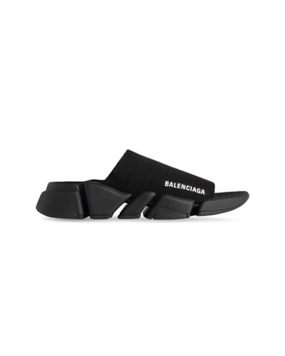 Balenciaga Speed 2.0 Recycled Knit Slide Sandal - Black