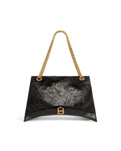 Balenciaga Crush Large Chain Bag Black - Brown
