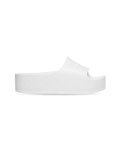 Balenciaga Sandali slides Chunky con logo goffrato - Bianco