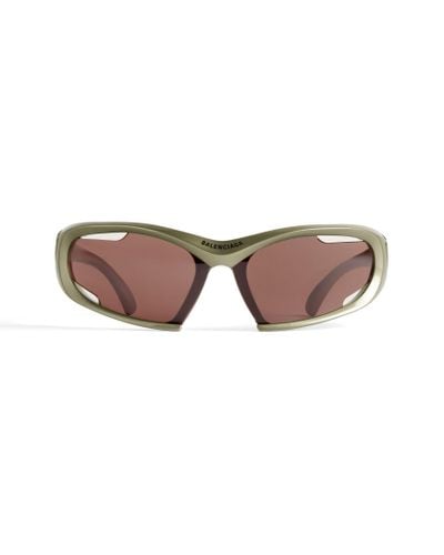 Balenciaga Dynamo Rectangle Sunglasses - Brown