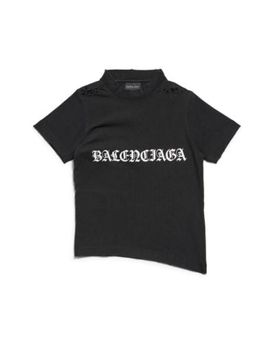 Balenciaga Camiseta con logo y efecto envejecido - Negro