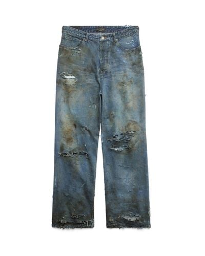 Balenciaga Super destroyed baggy pants - Blau
