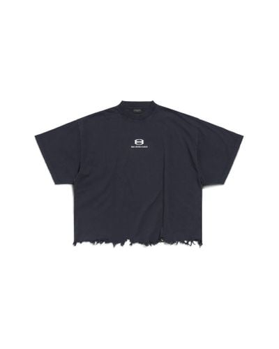 Balenciaga T-shirt cropped unity sports icon large fit - Blu