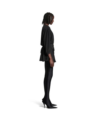 Balenciaga V-neck Mini Dress - Black