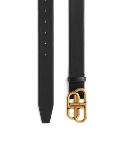 Balenciaga Bb Thin Belt - Black