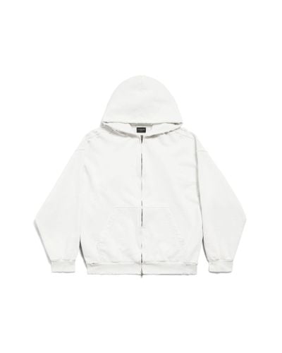 Balenciaga Not Been Done Zip-up Hoodie Medium Fit - White