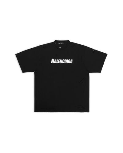Balenciaga Camiseta Caps Boxy Fit - Negro