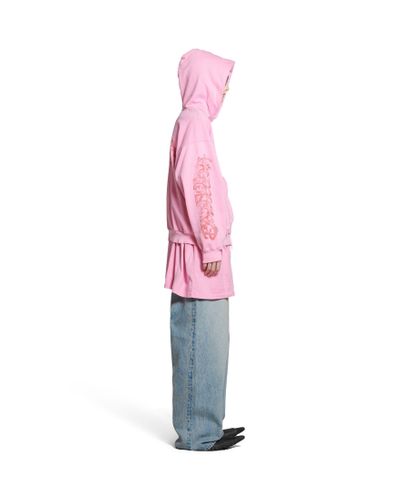 Balenciaga Offshore Zip-up Hoodie Medium Fit - Pink