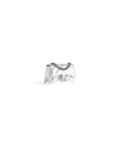 Balenciaga Crush Mini Chain Bag Metallized Quilted - White