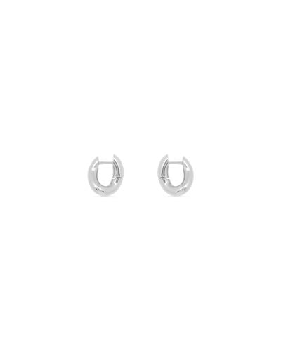 Balenciaga Loop Xxs Twisted Hoop Earrings - Metallic