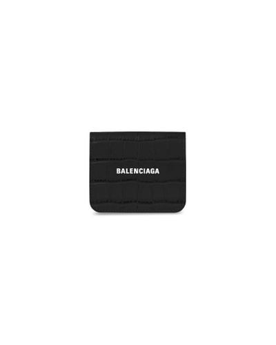 Balenciaga Cash Flap Coin And Card Holder - Black