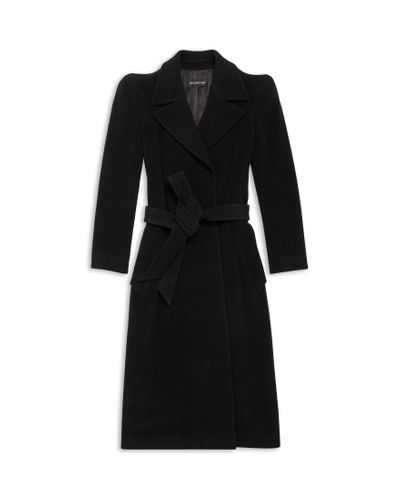 Balenciaga Felted Cashmere-blend Mid Coat - Black