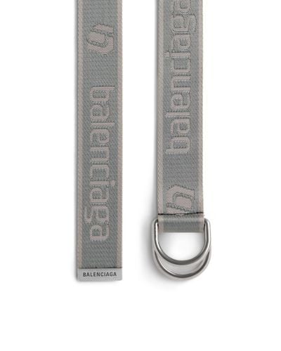 Balenciaga Logo-jacquard D-ring Belt - Gray