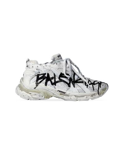 Balenciaga Graffiti Runner Sneakers - White