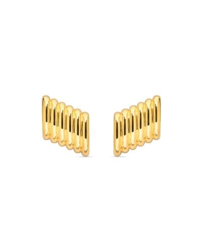 Balenciaga Rib Earrings - Metallic