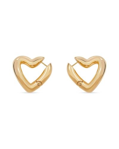 Balenciaga Loop Heart Earrings - Metallic
