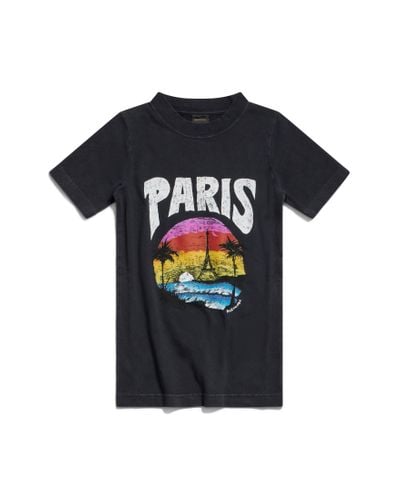 Balenciaga T-shirt paris tropical aderente - Nero