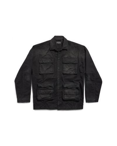 Balenciaga Bb Corp Cargo Shirt Large Fit - Black