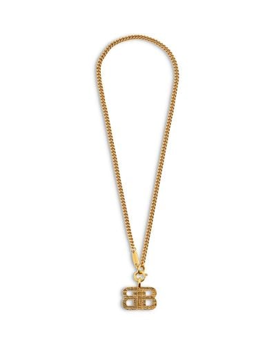 Balenciaga Bb 2.0 Textured Necklace - Metallic